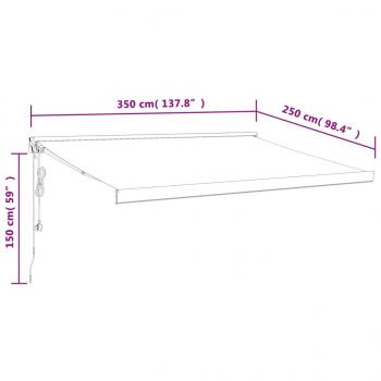 Markise Einziehbar Anthrazit 3,5x2,5 m Stoff und Aluminium