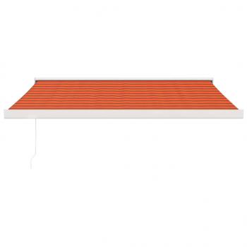 Markise Einziehbar Orange und Braun 3,5x2,5 m Stoff & Aluminium