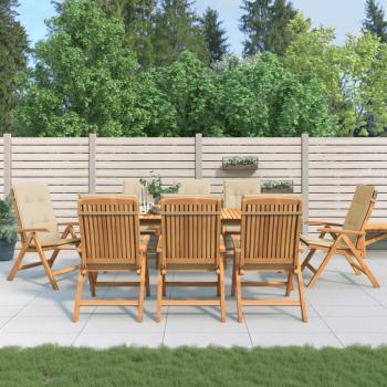 ARDEBO.de - Gartenstühle mit Auflagen 8 Stk. Massivholz Teak