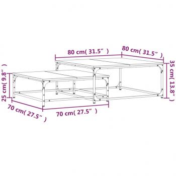 Satztische 2 Stk. Braun Eichen-Optik Holzwerkstoff