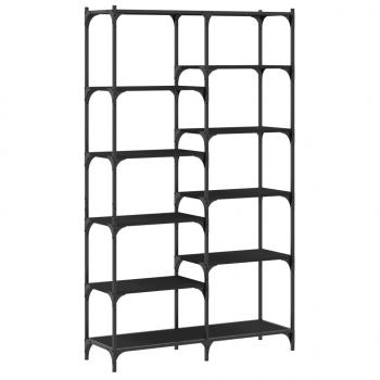 Bücherregal Schwarz 100x32x170 cm Holzwerkstoff und Eisen