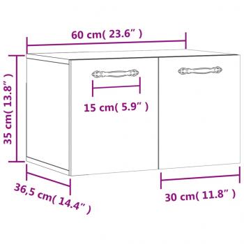 Wandschrank Braun Eichen-Optik 60x36,5x35cm Holzwerkstoff