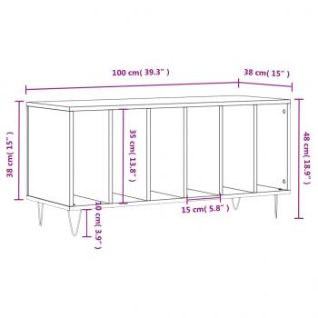 Plattenschrank Räuchereiche 100x38x48 cm Holzwerkstoff