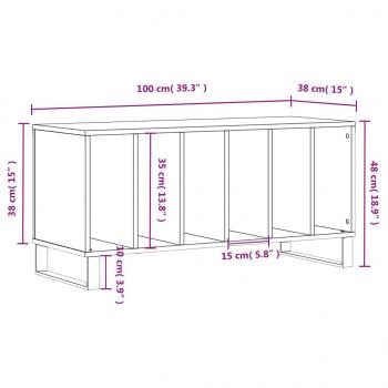 Plattenschrank Räuchereiche 100x38x48 cm Holzwerkstoff