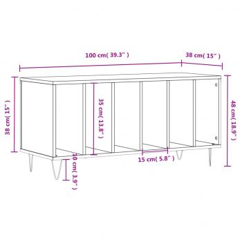 Plattenschrank Schwarz 100x38x48 cm Holzwerkstoff