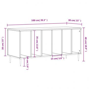 Plattenschrank Betongrau 100x38x48 cm Holzwerkstoff