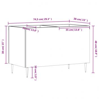 Plattenschrank Braun Eichen-Optik 74,5x38x48 cm Holzwerkstoff