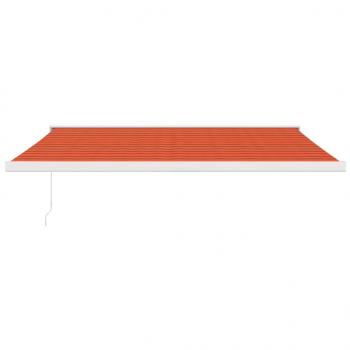 Markise Einziehbar Orange und Braun 4,5x3 m Stoff und Aluminium