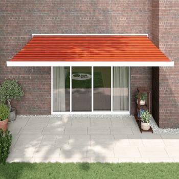 ARDEBO.de - Markise Einziehbar Orange und Braun 4x3 m Stoff und Aluminium