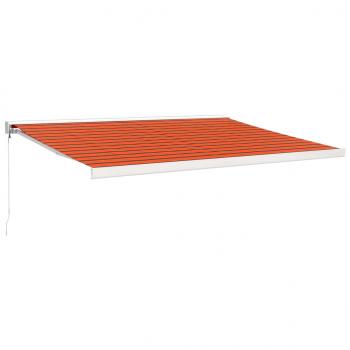 Markise Einziehbar Orange und Braun 4x3 m Stoff und Aluminium