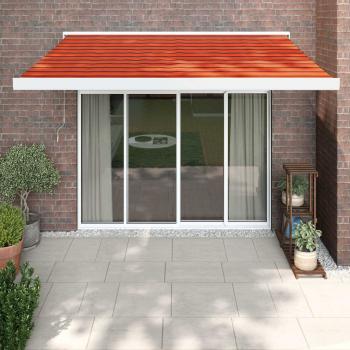 ARDEBO.de - Markise Einziehbar Orange und Braun 3,5x2,5 m Stoff & Aluminium