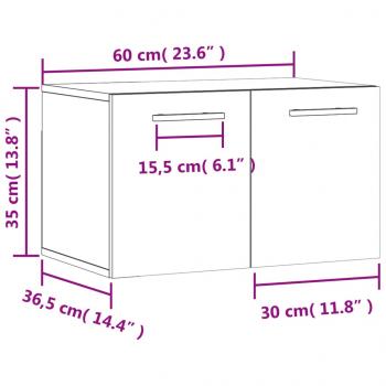 Wandschrank Grau Sonoma 60x36,5x35 cm Holzwerkstoff