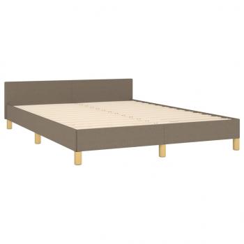 Bettgestell mit Kopfteil Taupe 140x190 cm Stoff