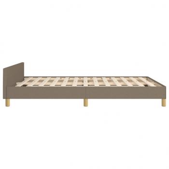 Bettgestell mit Kopfteil Taupe 140x190 cm Stoff