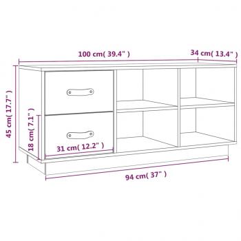 Schuhbank 100x34x45 cm Massivholz Kiefer