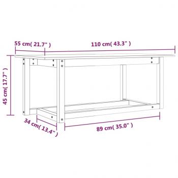 Couchtisch 110x55x45 cm Massivholz Kiefer