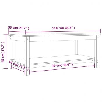 Couchtisch Weiß 110x55x45 cm Massivholz Kiefer