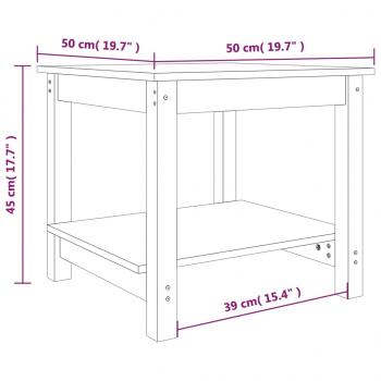 Couchtisch Schwarz 50x50x45 cm Massivholz Kiefer