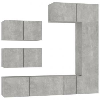 6-tlg. TV-Schrank-Set Betongrau Holzwerkstoff