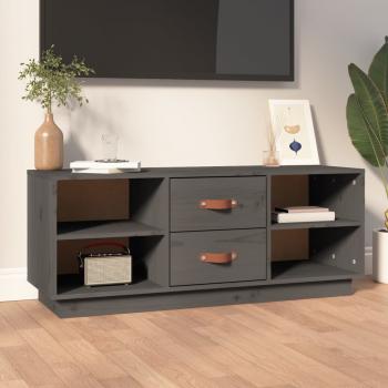 ARDEBO.de - TV-Schrank Grau 100x34x40 cm Massivholz Kiefer