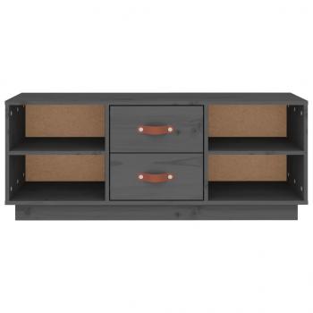 TV-Schrank Grau 100x34x40 cm Massivholz Kiefer