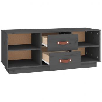 TV-Schrank Grau 100x34x40 cm Massivholz Kiefer