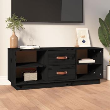 ARDEBO.de - TV-Schrank Schwarz 100x34x40 cm Massivholz Kiefer