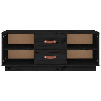 TV-Schrank Schwarz 100x34x40 cm Massivholz Kiefer