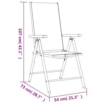 7-tlg. Garten-Essgruppe Schwarz Aluminium 