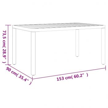 7-tlg. Garten-Essgruppe Schwarz Aluminium 