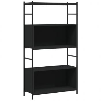 Bücherregal Schwarz 80x30x145,5 cm Holzwerkstoff und Eisen