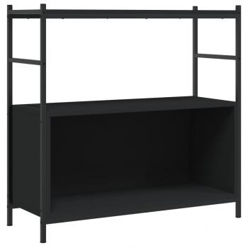 Bücherregal Schwarz 80x30x78,5 cm Holzwerkstoff und Eisen