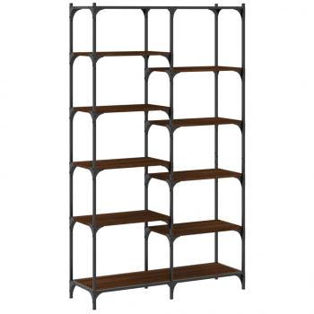 Bücherregal Eiche Braun 100x32x170 cm Holzwerkstoff und Eisen