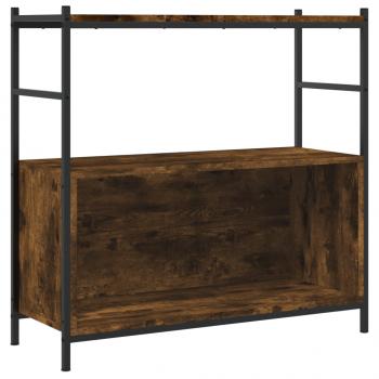 Bücherregal Räuchereiche 80x30x78,5 cm Holzwerkstoff und Eisen