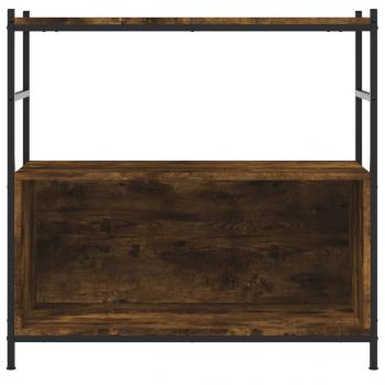 Bücherregal Räuchereiche 80x30x78,5 cm Holzwerkstoff und Eisen