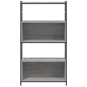 Bücherregal Grau Sonoma 80x30x145,5 cm Holzwerkstoff und Eisen