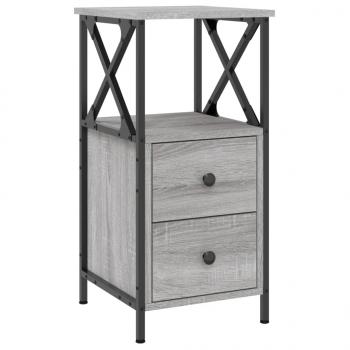 Nachttische 2 Stk. Grau Sonoma 34x35,5x70 cm Holzwerkstoff