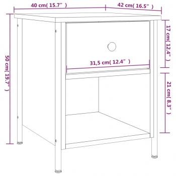 Nachttische 2 Stk. Grau Sonoma 40x42x50 cm Holzwerkstoff