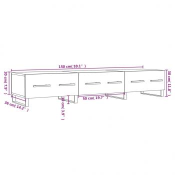 TV-Schrank Weiß 150x36x30 cm Holzwerkstoff