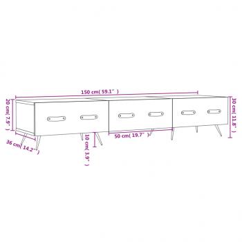 TV-Schrank Schwarz 150x36x30 cm Holzwerkstoff