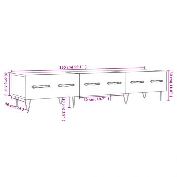 TV-Schrank Betongrau 150x36x30 cm Holzwerkstoff