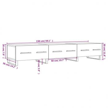 TV-Schrank Schwarz 150x36x30 cm Holzwerkstoff