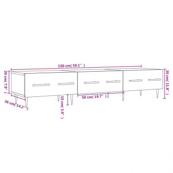 TV-Schrank Grau Sonoma 150x36x30 cm Holzwerkstoff