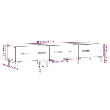 TV-Schrank Hochglanz-Weiß 150x36x30 cm Holzwerkstoff