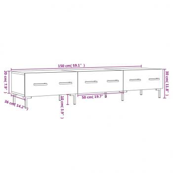 TV-Schrank Schwarz 150x36x30 cm Holzwerkstoff