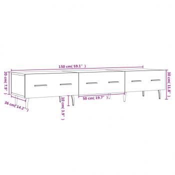 TV-Schrank Schwarz 150x36x30 cm Holzwerkstoff