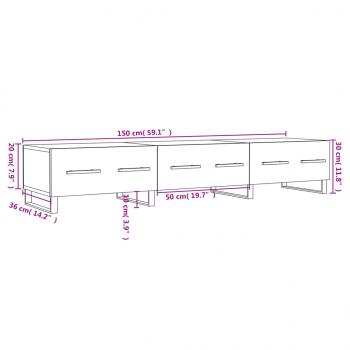 TV-Schrank Betongrau 150x36x30 cm Holzwerkstoff