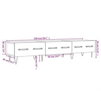 TV-Schrank Schwarz 150x36x30 cm Holzwerkstoff