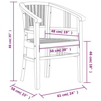 5-tlg. Garten-Essgruppe Massivholz Teak