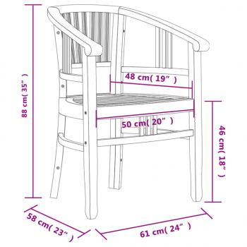 7-tlg. Garten-Essgruppe Massivholz Teak